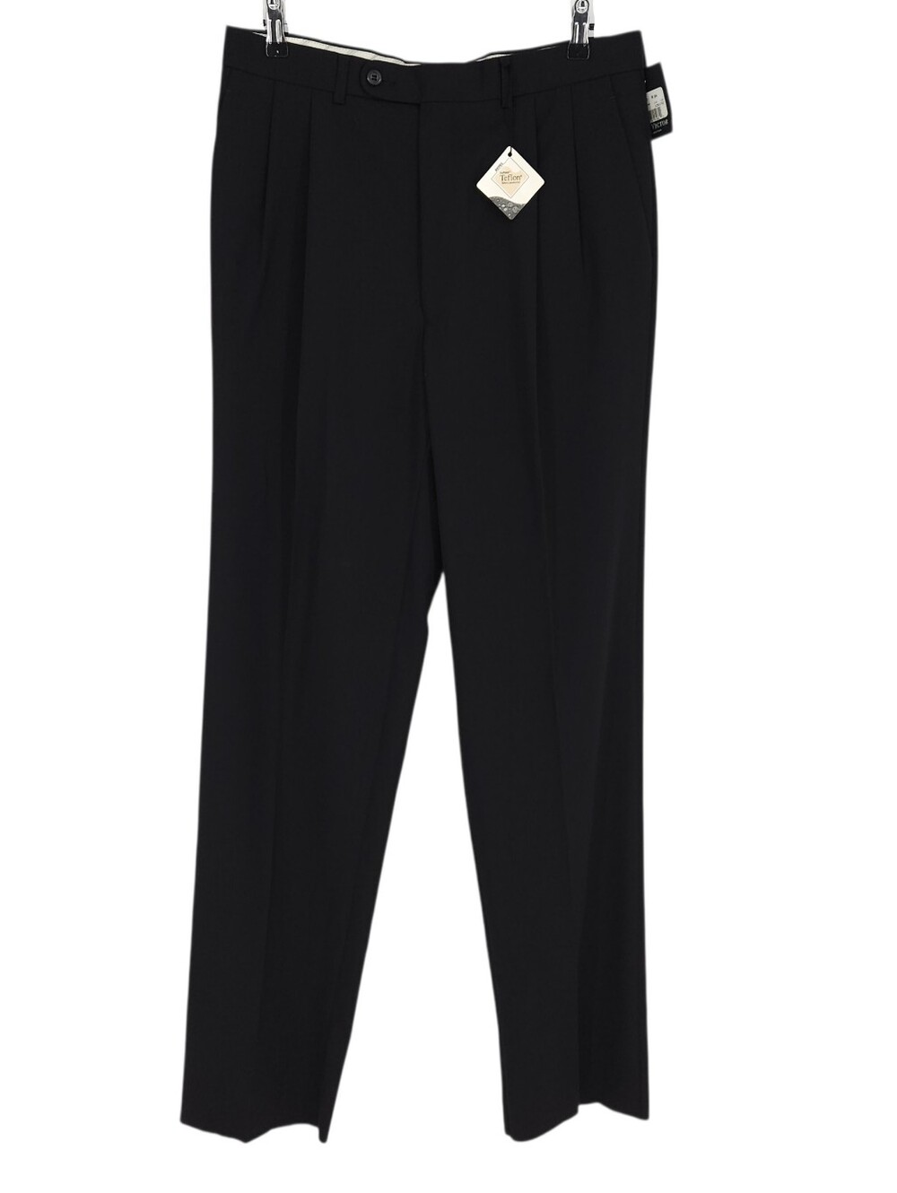Jack Victor Collection Michael Straight Dress Pants Wool Black Pleated Mens 34